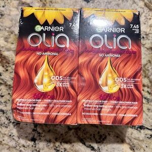 Garnier Olia 7.45 Dark Fire Ruby Hair Color 🔥